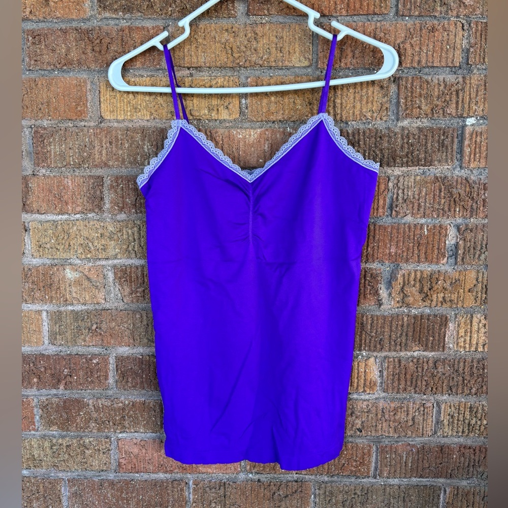 Victoria's Secret Purple Lace Stretch Camisole Sz XL Y2K Bodycon Fairy Coquette